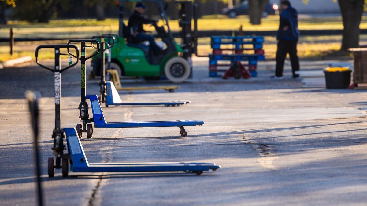 Fleet yard equipment parked in a row, the kind of account that wants a standing fill
